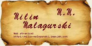 Milin Malagurski vizit kartica